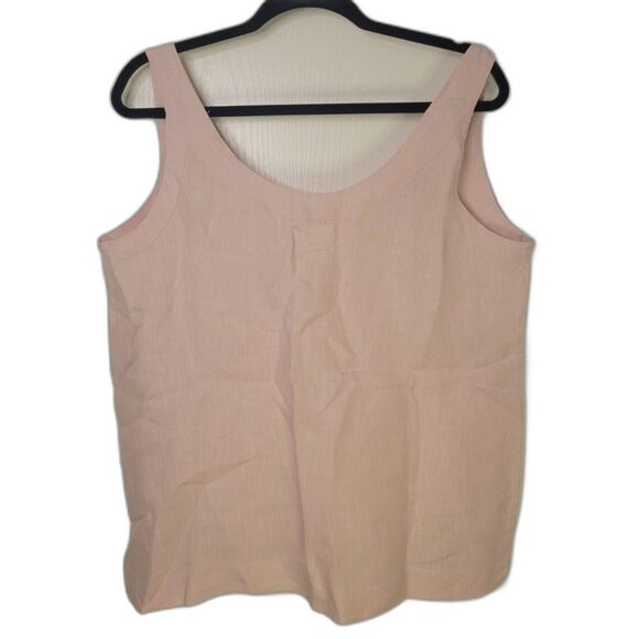 Vikolino Linen Pink V Neck Tank Top - Picture 2 of 3